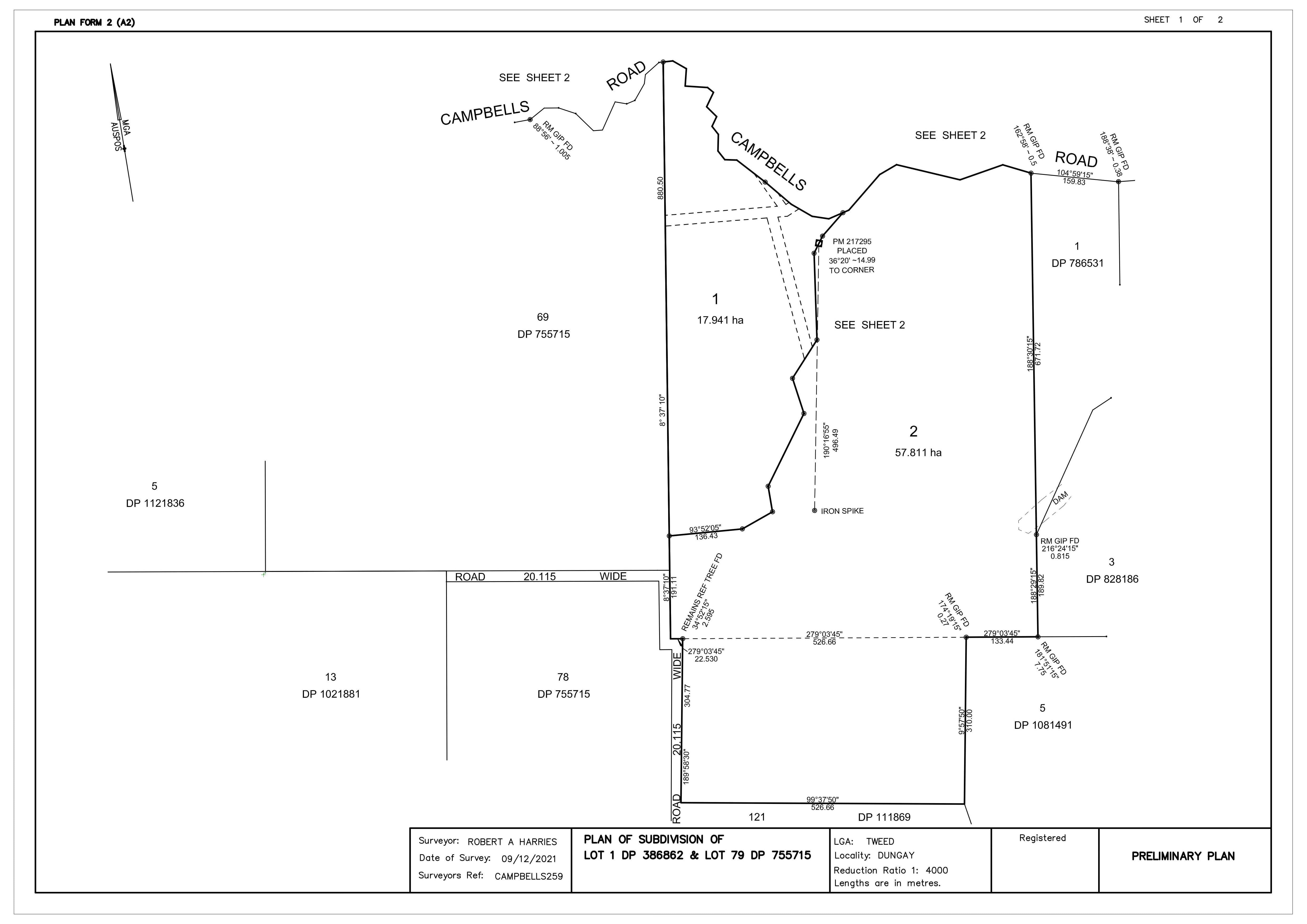 2 lot rural subdivision at Dungay 2 lot rural subdivision at Dungay